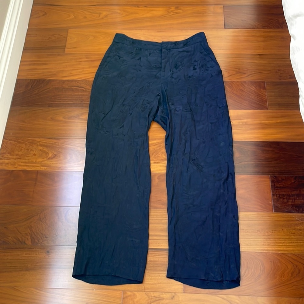Zara Navy Suite pants with black texture